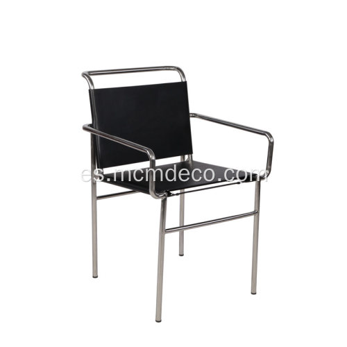 Silla de diseño moderno de cuero negro Eileen Gray Roquebrune